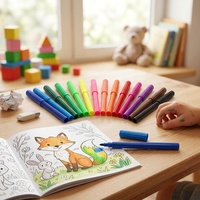 Ensemble de stylos à aquarelle lavables non toxiques pour enfants |   Marqueurs d'art à pointe feutre 12/24 couleurs |   Stylo de dessin et de croquis éducatif
