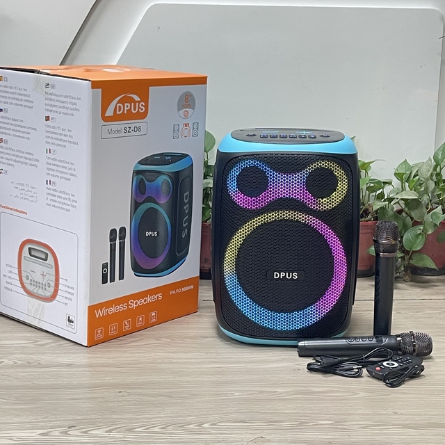 8-Inch Super Bass Wireless BT Karaoke Speaker RGB Light Active Woofer Portable Party Support Customizable OEM Battery IPX5