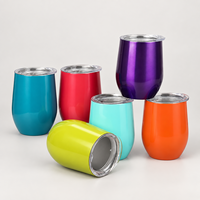 Verre à cocktail thermique brossé de 12 oz, sans pied, pour vin, champagne, mariages et pique-niques