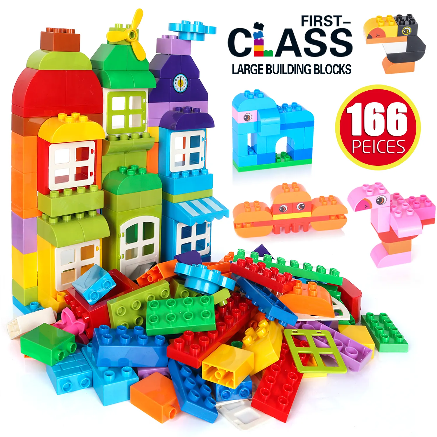 Exercise N Play Large STEM Building Blocks Educational DIY Classic Toy Bricks Compatible Blocks Construction Toys for Kids