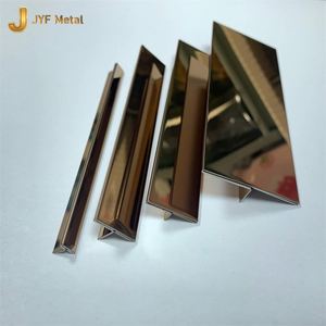 Profilés de carrelage EX464, miroir décoratif coloré, acier inoxydable finition brossée, bande décorative en T pour la décoration intérieure - Product Image 2