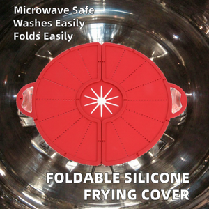Ustensile pliable en silicone de qualité alimentaire, anti-éclaboussures, anti-poussière, couvercle de friture pour pot d'huile, facile à ranger - Product Image 2