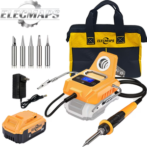 Station de soudage numérique avec batterie 8Ah, température réglable 212-932F, fer à <span class=keywords><strong>souder</strong></span> portable rechargeable - ELECMAPS - Product Image 1