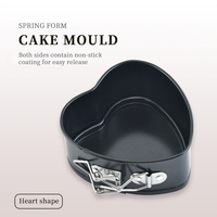 Moule à gâteau en forme de cœur de 4 pouces, antiadhésif, en acier au carbone, pour cheesecake, dessert, logo personnalisé OEM, passe au lave-vaisselle