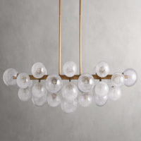 Lustre moderne de luxe en verre linéaire de 50 pouces pour la décoration de la maison, restaurant, bar, salon, table à manger