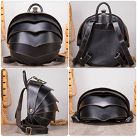 Sac à dos d'école en cuir véritable unisexe style scarabée chic vintage pour hommes fermeture à glissière unique pour le voyage et l'extérieur