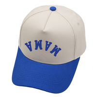 Gorra de béisbol de 5 paneles de algodón estilo Dobby con logotipo bordado en 3D personalizado para hombre gorras deportivas para correr de dos tonos con puntos de terciopelo