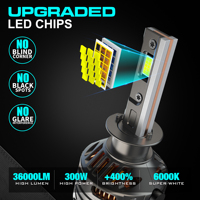 Bombilla de Faros LED Sunshiny Súper Brillantes V32 300W 30000LM con Potente Refrigeración H1 H4 Faros Led Para Auto Coches H1 H4 H7 H11 9005 HB3