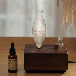 Gerçek Ahşap Cam Elektrikli Aroma Yağı Difüzörü Uçucu Yağlar Aromaterapi Nemlendirici Uçucu Yağlar İçermez - Product Image 5