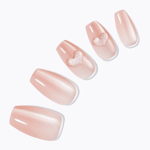 Dessing Diva de alta calidad hecho a mano Press on Nails Set Sugar Heart Coffin Design Reutilizable Custom Fake Nails - Product Image 1