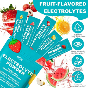 Sobres de Polvo Electrolítico Sin Azúcar de Marca Privada OEM, Polvo Hidratante con Electrolitos para la Recuperación Post-Entrenamiento, 30 Sobres - Product Image 2