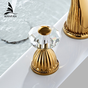 8in rộng rãi bồn rửa phòng tắm vòi nước 2 xử lý chải vàng phòng tắm vòi nước đồng thau lưu vực vòi nước cho phòng tắm - Product Image 5