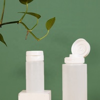 30ml 50ml 100ml 200ml 400ml Cylindre Transparent Naturel Mat HDPE Squeezable Cosmétique Bouteille avec Flipcap et Insert En Silicone