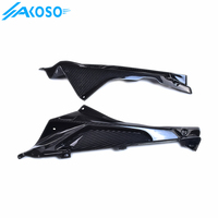 AKOSO, tejido de sarga, fibra de carbono Real brillante, cubierta de carenado lateral superior para motocicleta, carenado de Panel Sde para BMW S1000RR HP4 2009-2014