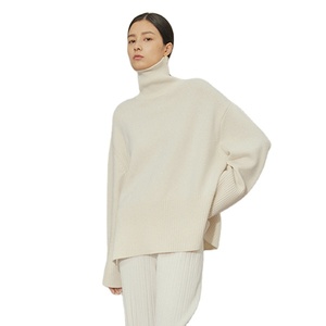 Pull en cachemire à col roulé pour <span class=keywords><strong>femme</strong></span>, style mode hiver, tricoté en laine - Product Image 2
