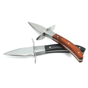 Mango de madera <span class=keywords><strong>profesional</strong></span> Mariscos Abridor Acero inoxidable Oyster Shucking Cuchillo con vaina - Product Image 5
