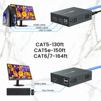 Kit Extensor KVM HDMI de 30M 60M RJ45, Transmisor y Receptor HDMI 4K sobre LAN Cat6 Cat 5 Ethernet con USB