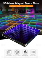 Piste de danse interactive LED Abyss 3D portable pour mariage, miroir infini, piste de danse magnétique sans fil