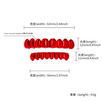 8 Dientes de cobre chapados en oro rojo, estilo Grillz, brillantes, para hombres y mujeres, decoración bucal para escenario de rap, venta al por mayor