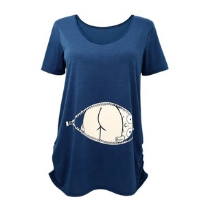 Coupe ample maternité à manches courtes grande taille <span class=keywords><strong>t</strong></span>-<span class=keywords><strong>shirt</strong></span> pour femmes doux haute qualité confortable <span class=keywords><strong>enceinte</strong></span> <span class=keywords><strong>t</strong></span>-<span class=keywords><strong>shirt</strong></span> - Product Image 2