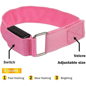 Tùy Chỉnh Ban Đêm Dây Đeo Cổ Tay An Toàn Cảnh Báo Phản Quang Huỳnh Quang Băng Tay Ban Nhạc Cổ Tay Có Thể Điều Chỉnh Vòng Đeo Tay Cho Chạy Phát Sáng Trong Bóng Tối - Product Image 3