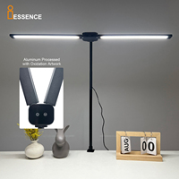 Lámpara de Escritorio LED de Doble Cabezal, Aluminio, Control Táctil, Regulable, Protección Ocular, para Lectura, Estudio, Oficina