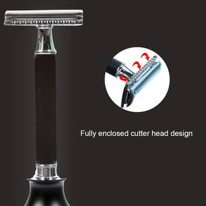 دليل الحلاقة مستقيم حافة المقاوم للصدأ شارب شفرة حلاقة مزدوجة حافة سلامة مقبض طويل فراشة مفتوحة سكين الحلاقة الحلاقة - Product Image 4