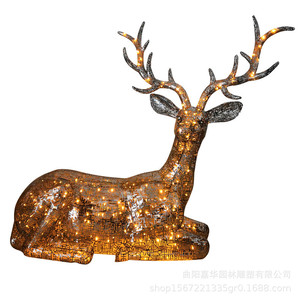 Escultura de Ciervo Iluminada de Acero Inoxidable de 7 Pulgadas con Iluminación LED, Decoración Navideña para Exteriores - Product Image 5