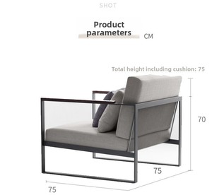 Sofá Nórdico de Aleación de Aluminio para Exteriores, Ideal para Patio, Hotel, Villa, Jardín al Aire Libre, Departamento de Ventas, Terraza de Descanso, Diseño Exclusivo - Product Image 6