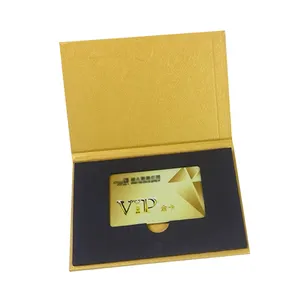 kundendefinierter logodruck boxverpackung für vip-mitgliedschaft-geschenkkartenhalter luxuriöse magnetische geschenkkartenboxverpackung für kreditkarte