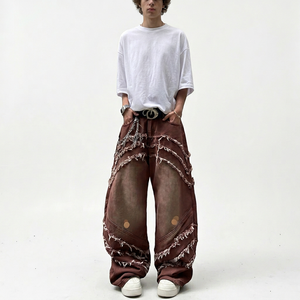 Latest Design OEM Service Wide Leg <b>Jeans</b> Pant For Men Comfortable Premium Quality Men <b>Jeans</b> Pants - Product Image 1