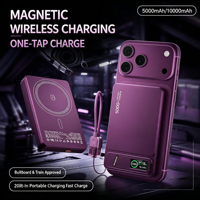 Banque d'alimentation sans fil magnétique à charge rapide en alliage d'aluminium avec écran numérique TFT, logo personnalisé PD 20w 3 en 1, banque d'alimentation sans fil en métal