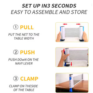 Filet de tennis de table extensible, filet de tennis de table rétractable, jeux de <span class=keywords><strong>ping</strong></span>-<span class=keywords><strong>pong</strong></span>, ensemble portable de remplacement pour l'intérieur - Product Image 3