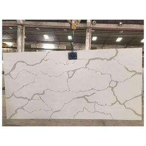 Pietra artificiale del quarzo delle lastre bianche del quarzo di Calacatta di vendita calda per il prezzo del controsoffitto - Product Image 5