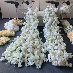 Camino <span class=keywords><strong>de</strong></span> mesa floral blanco personalizado para bodas, caminos <span class=keywords><strong>de</strong></span> mesa con flores artificiales, <span class=keywords><strong>arreglos</strong></span> florales para bodas - Product Image 1