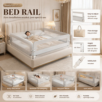 Barrière de lit pour bébé réglable en hauteur, pliable, en métal, avec tissu Oxford, certifiée CE, fabriquée par une usine OEM