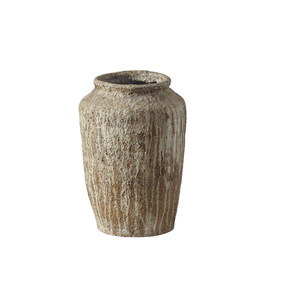 Jarrón decorativo vintage Wabi Sabi, cilíndrico, hecho a mano, para mesa, maceta para flores, para decoración del hogar. - Product Image 5