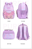 Sac à dos scolaire pour enfants, nouveau modèle, motif papillon de dessin animé, tendance et polyvalent, pour petites filles