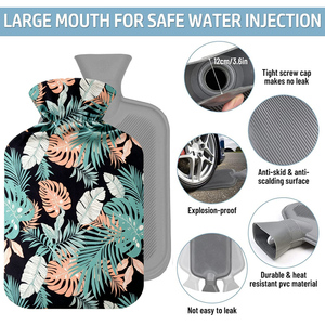 <span class=keywords><strong>Bouillotte</strong></span> en caoutchouc personnalisée de 2 L avec housse en polaire pour réchauffer les mains et soulager la douleur, et couvertures en polaire en gros - Product Image 3