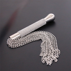 SM BDSM métal diamant poignée chaîne fouet Flogger fantaisie fétiche main pagaie pour sexe jeu de rôle <span class=keywords><strong>Bondage</strong></span> Gear - Product Image 1