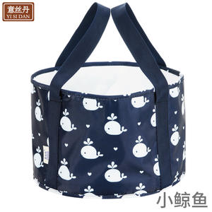 อ่างแช่เท้าพับได้ยี่ซิดานขนาดกลาง 30x20 ซม. ผ้าอ๊อกซ์ฟอร์ด ถังพกพาสำหรับเดินทางสำหรับผู้ใหญ่ รูปทรงกลม - Product Image 3