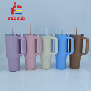 Tumbler Riutilizzabile di Alta Qualità per Sublimazione, 40oz/1200ml, <span class=keywords><strong>con</strong></span> Manico e Cannuccia, Coperchio Trasparente Scorrevole per Sublimazione - Product Image 2