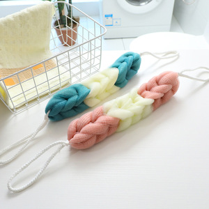 Japanese-style fine mesh bath <b>strip</b> for adults, with floral pattern, back scrubbing <b>strip</b>, and long back scrubbing <b>strip</b>. - Product Image 1