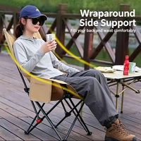 Chaise de camping pliable légère et durable à dossier haut réglable en 3 positions avec pochette de rangement, portable pour extérieur, plage, parc - Vente en gros