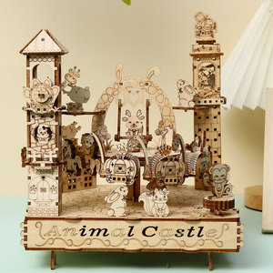 Vente en gros de puzzles 3D en bois pour adultes, modèles de <span class=keywords><strong>château</strong></span> animalier en bois 3D, cadeau créatif pour les fêtes - Product Image 4