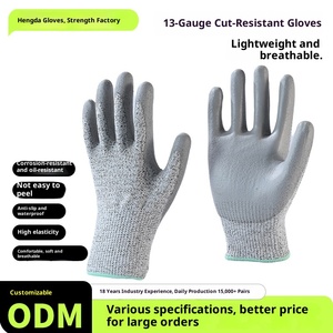 Guantes de Trabajo Resistentes a Cortes con Recubrimiento de Resina de <span class=keywords><strong>PU</strong></span>, Forro de HPPE, Certificación EN388/ANSI, Venta al Por Mayor de Fábrica, OEM - Product Image 3