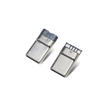 Conector USB 3.0 Tipo C de 16 Pines SMT, Macho, para Montaje en PCB, Carga Rápida, Corriente Nominal de 5A, Resistencia OM de Acero Inoxidable de 56K
