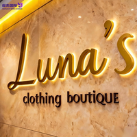 Lettres lumineuses 3D personnalisées en acier inoxydable de qualité supérieure, enseigne rétroéclairée à LED avec halo inversé, logo mural pour entreprise, décoration commerciale