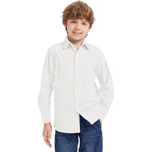 Chemise habillée à manches longues pour garçons Qbk, en coton Oxford, avec poche poitrine, de 9 mois à 16 ans - Product Image 4