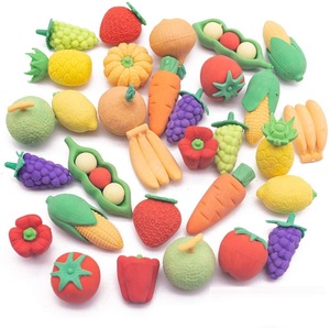 Gommes à effacer en forme de fruits et légumes fantaisie, mignonnes, kawaii, en vrac, mini puzzle kawaii pour enfants, gommes à effacer en caoutchouc pour fournitures scolaires - Product Image 1